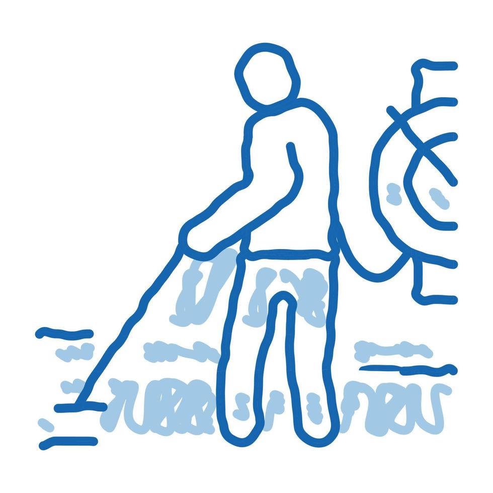 vidange service de nettoyage doodle icône illustration dessinée à la main vecteur