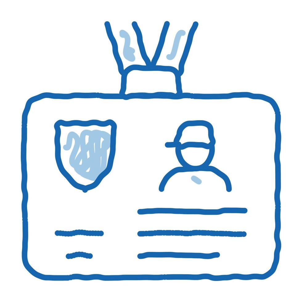 insigne de police doodle icône illustration dessinée à la main vecteur