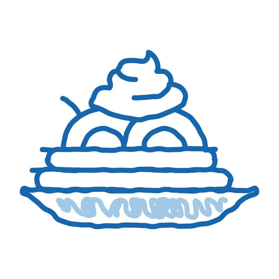 mayonnaise assaisonnement assiette alimentaire doodle icône illustration dessinée à la main vecteur