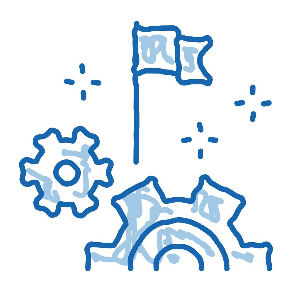 paramètres d'optimisation du moteur doodle icône illustration dessinée à la main vecteur