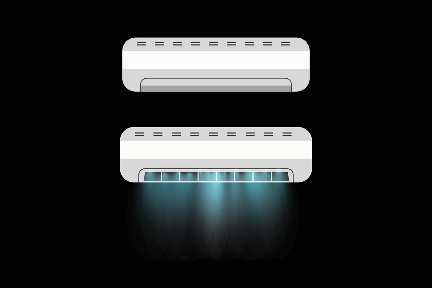 climatiseur avec illustration vectorielle de brise de refroidissement. vecteur
