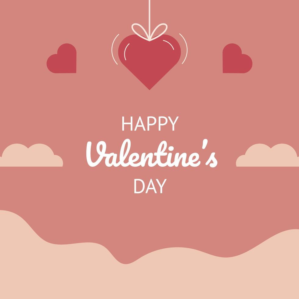 vecteur de carte affiche happy valentines day