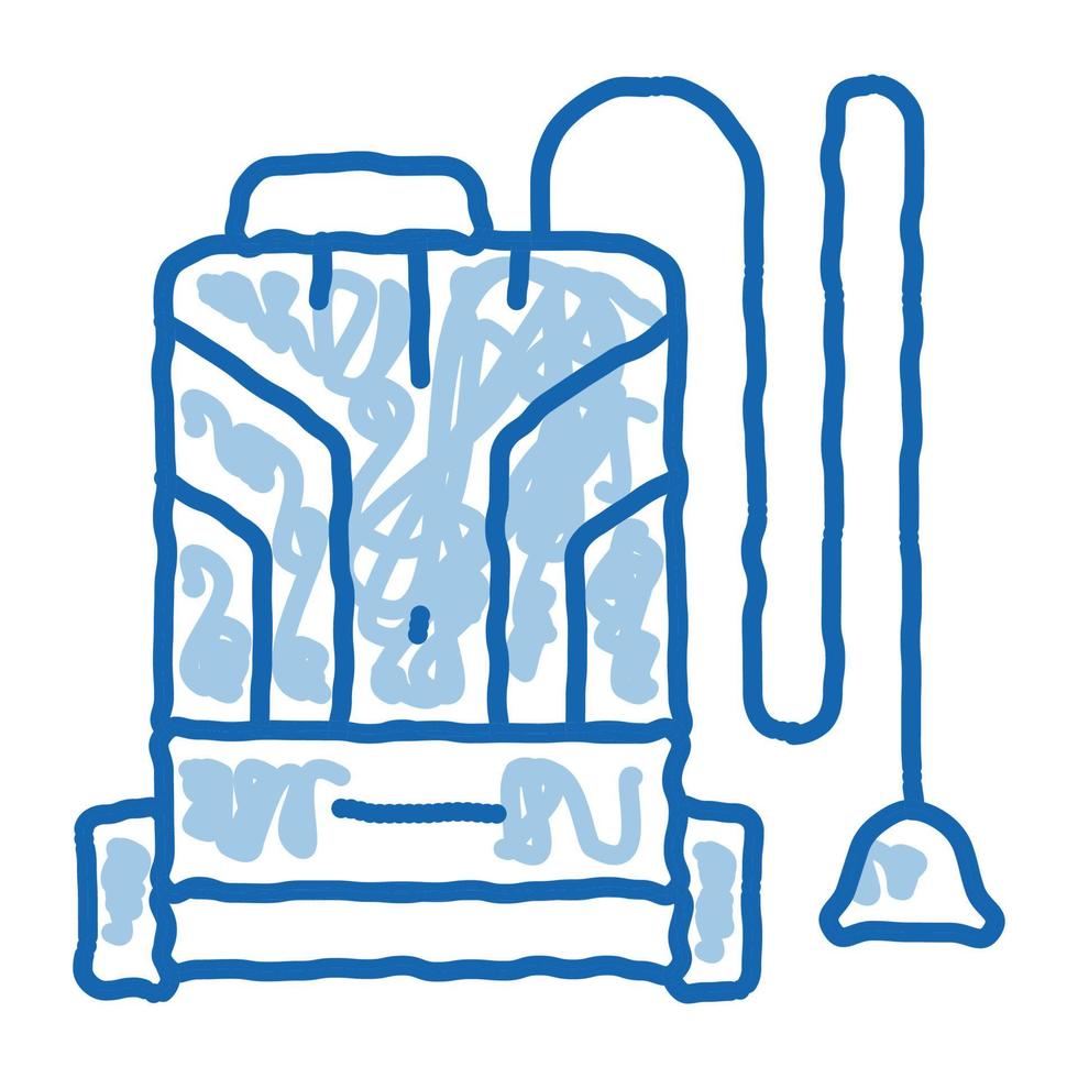 aspirateur domestique doodle icône illustration dessinée à la main vecteur