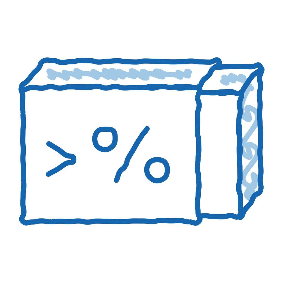 icône de doodle de beurre à pourcentage élevé illustration dessinée à la main vecteur