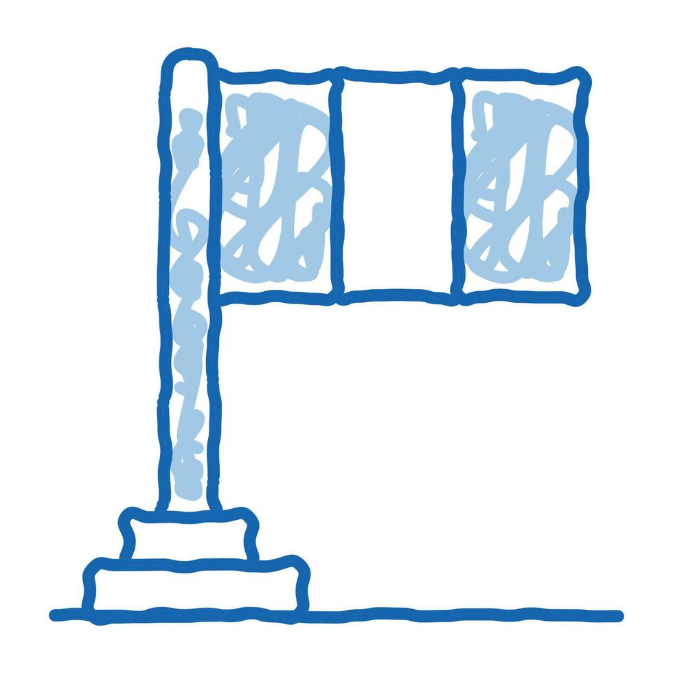drapeau de la france doodle icône illustration dessinée à la main vecteur