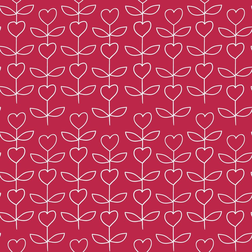 modèle sans couture avec des plantes en forme de coeur. modèle vectorielle continue dans le style doodle. modèle pour tissu, textiles, papier d'emballage, papier peint et autres décorations. vecteur