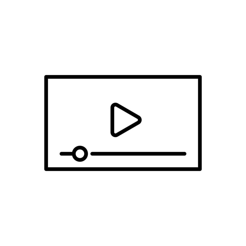 mini lecteur vidéo, vidéo en streaming en ligne, icône de concept de film dans la conception de style de ligne isolée sur fond blanc. trait modifiable. vecteur
