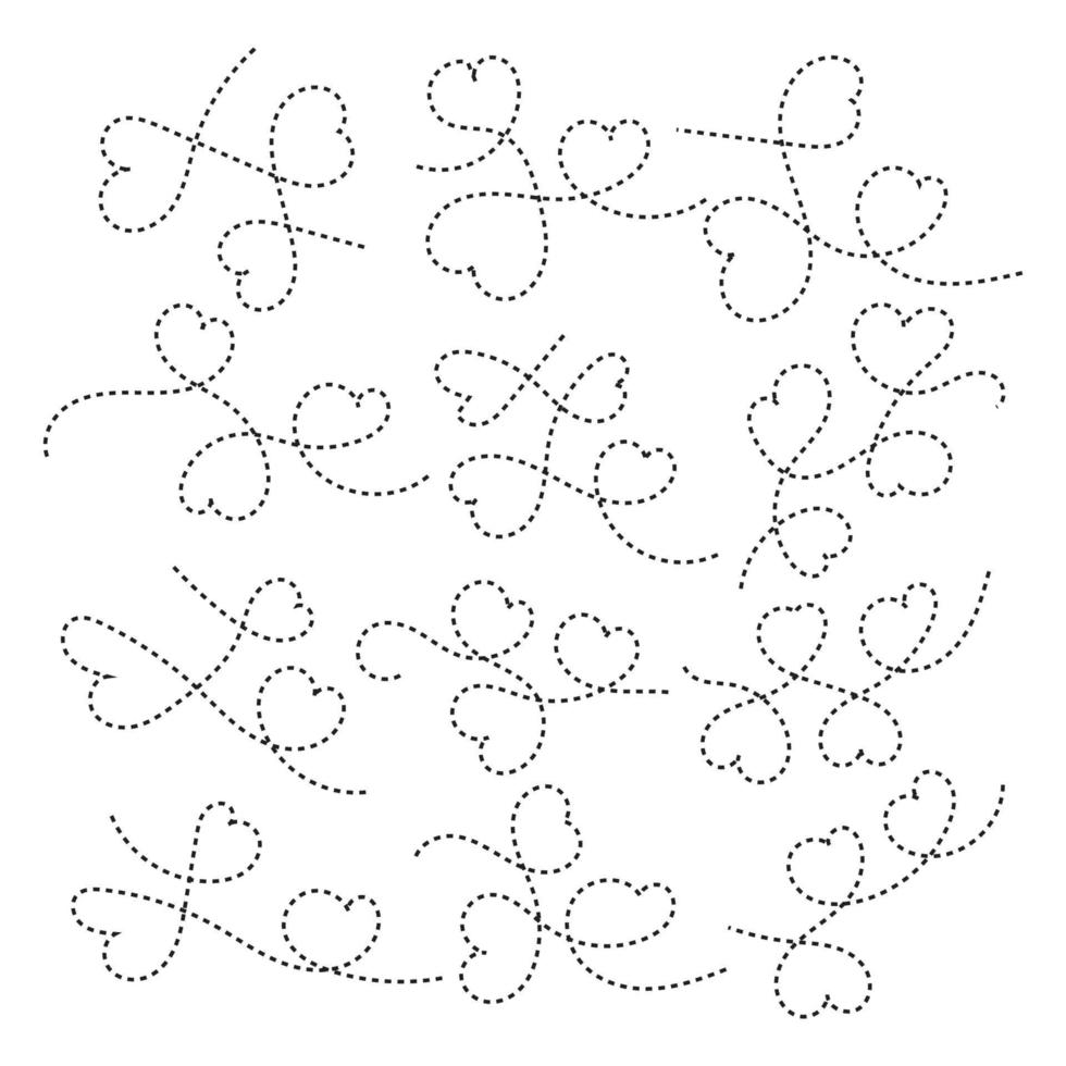 ensemble de tourbillon calligraphique coeur dessiné à la main et illustration vectorielle stock coeur tourbillonnant vecteur