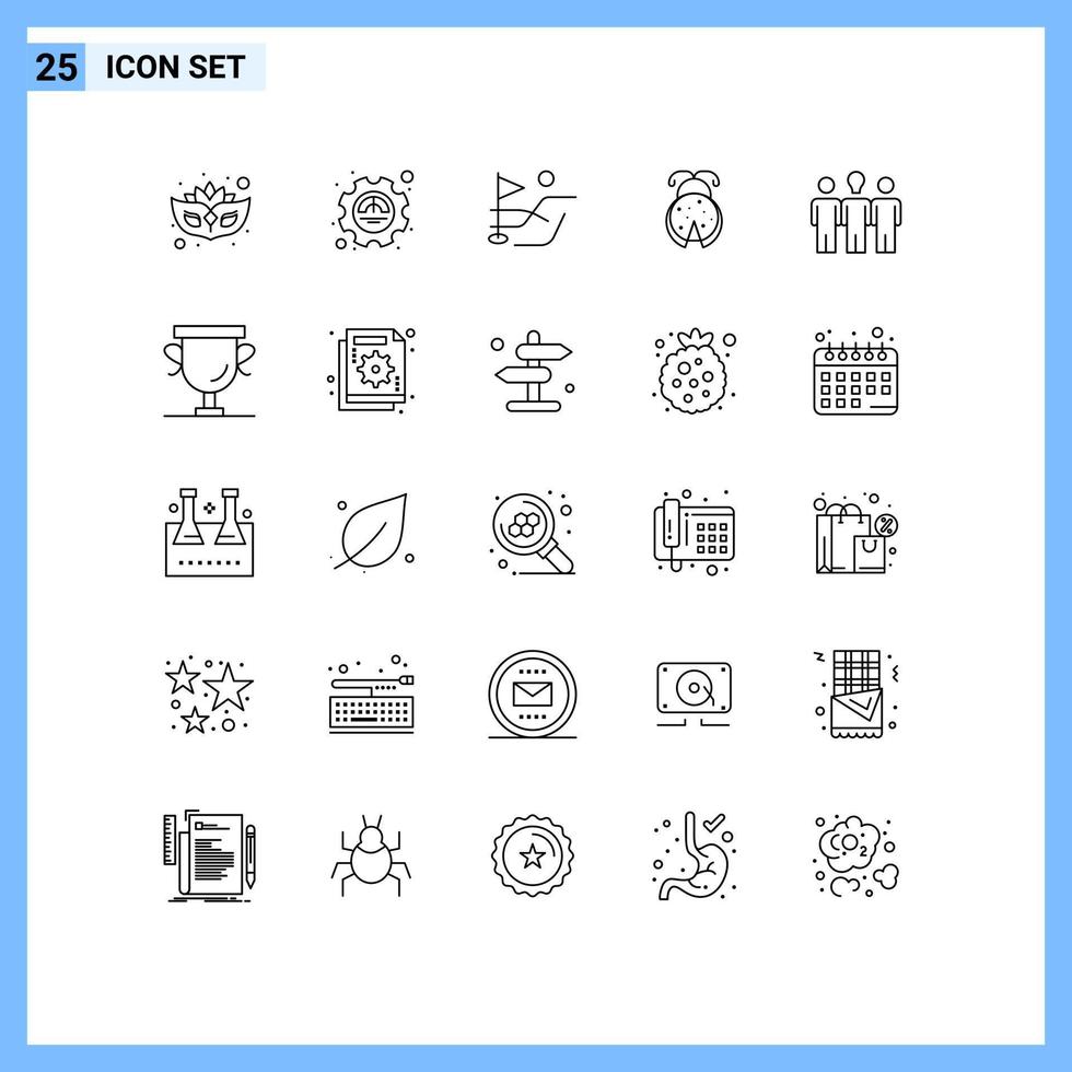groupe de 25 lignes modernes définies pour la motivation entraîneur de terrain coccinelle éléments de conception vectoriels modifiables vecteur
