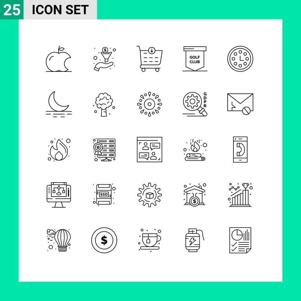 pack d'interface utilisateur de 25 lignes de base d'éléments de conception vectoriels modifiables de sport de récompense de couronne vecteur