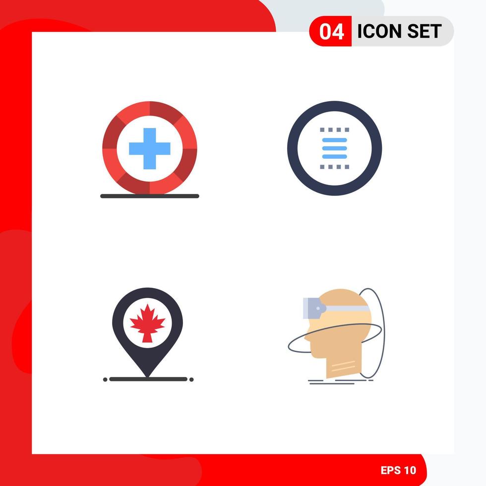 pack d'icônes vectorielles stock de 4 signes et symboles de ligne pour la maladie navigation santé cercle emplacement éléments de conception vectoriels modifiables vecteur