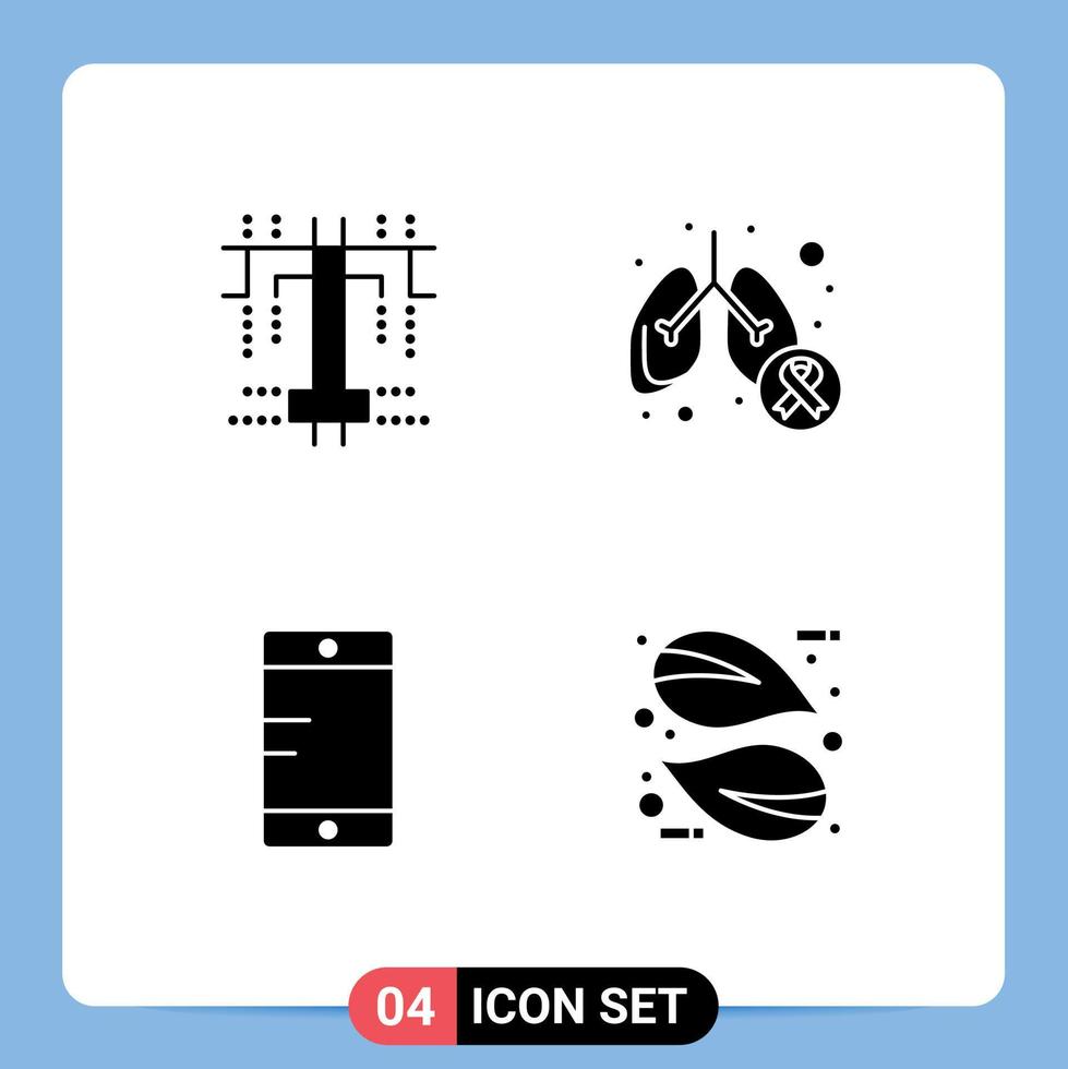 pack d'icônes vectorielles stock de 4 signes et symboles de ligne pour les éléments de conception vectoriels modifiables du cancer des poumons du cancer des cellules créatives vecteur