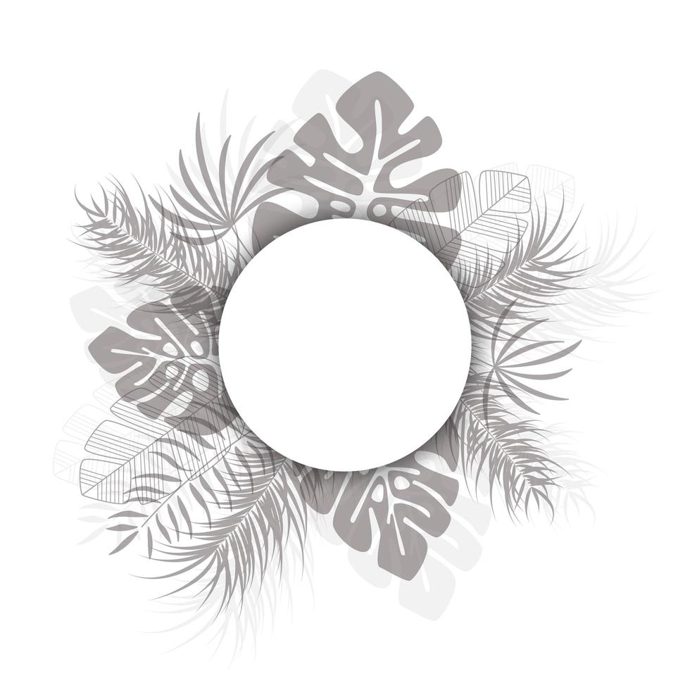 design tropical avec des feuilles de palmier noires et des plantes vecteur