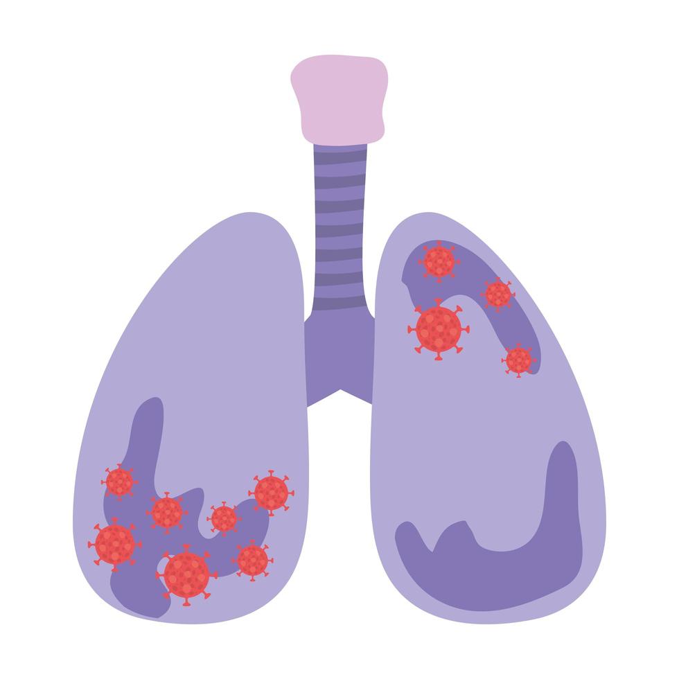 poumons avec conception de virus covid 19 vecteur