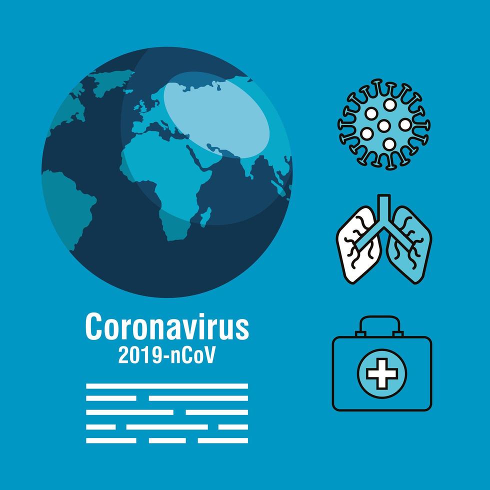 bannière de prévention des coronavirus avec des icônes médicales vecteur