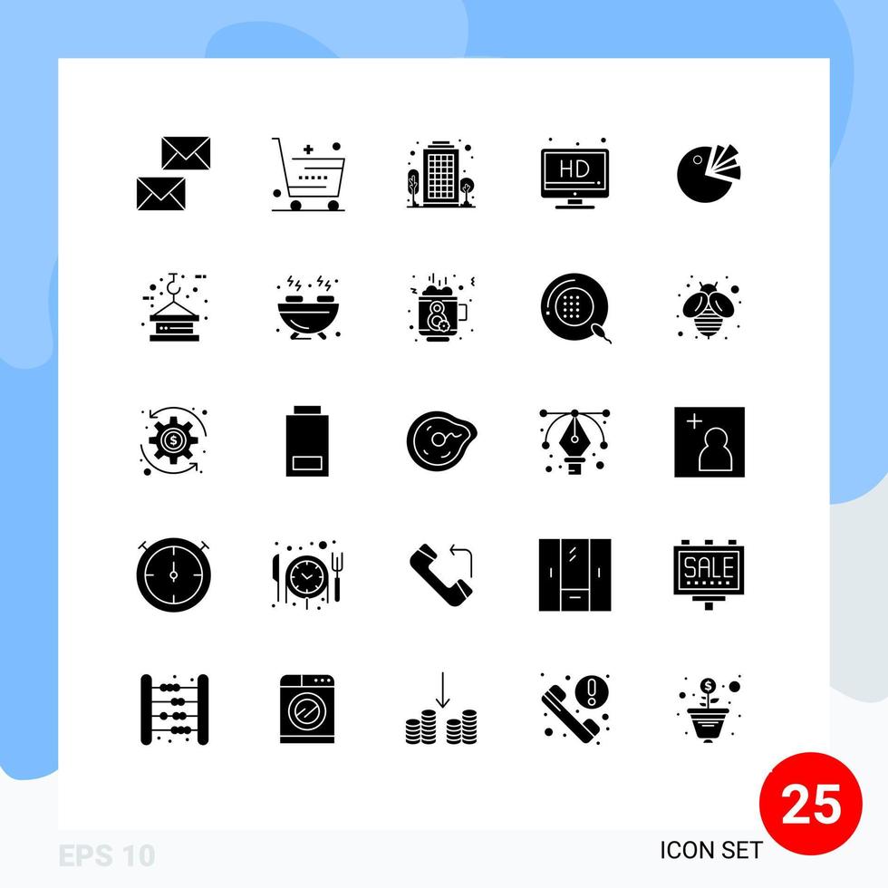 25 icônes créatives signes et symboles modernes de la boutique d'écran à tarte maison hd éléments de conception vectoriels modifiables vecteur