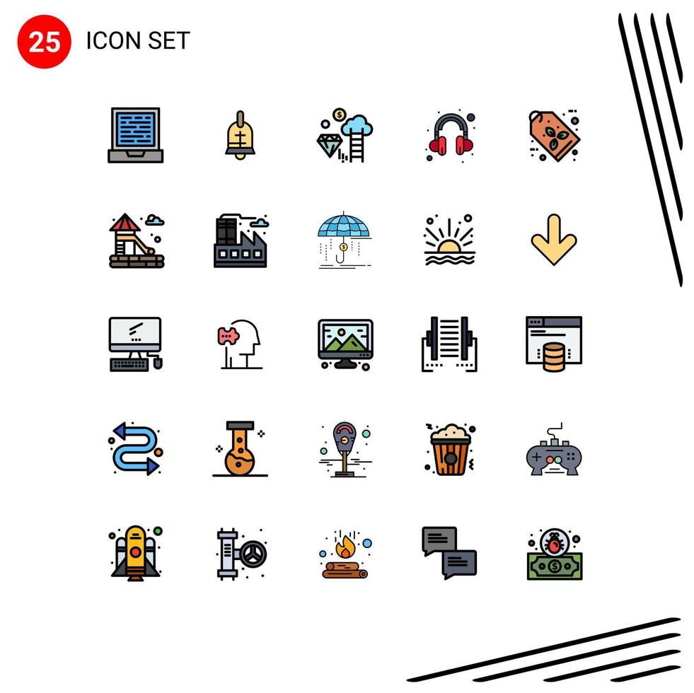 ensemble de 25 symboles d'icônes d'interface utilisateur modernes signes pour tag eco label cloud eco aide éléments de conception vectoriels modifiables vecteur