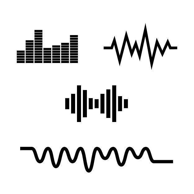 icônes d'ondes audio vecteur