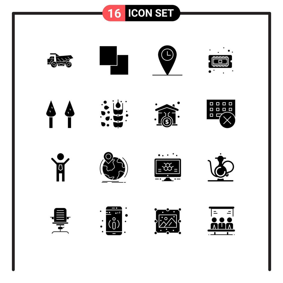 pack d'icônes vectorielles stock de 16 signes et symboles de ligne pour les céréales sparrowgrass emplacement asperges cpu éléments de conception vectoriels modifiables vecteur
