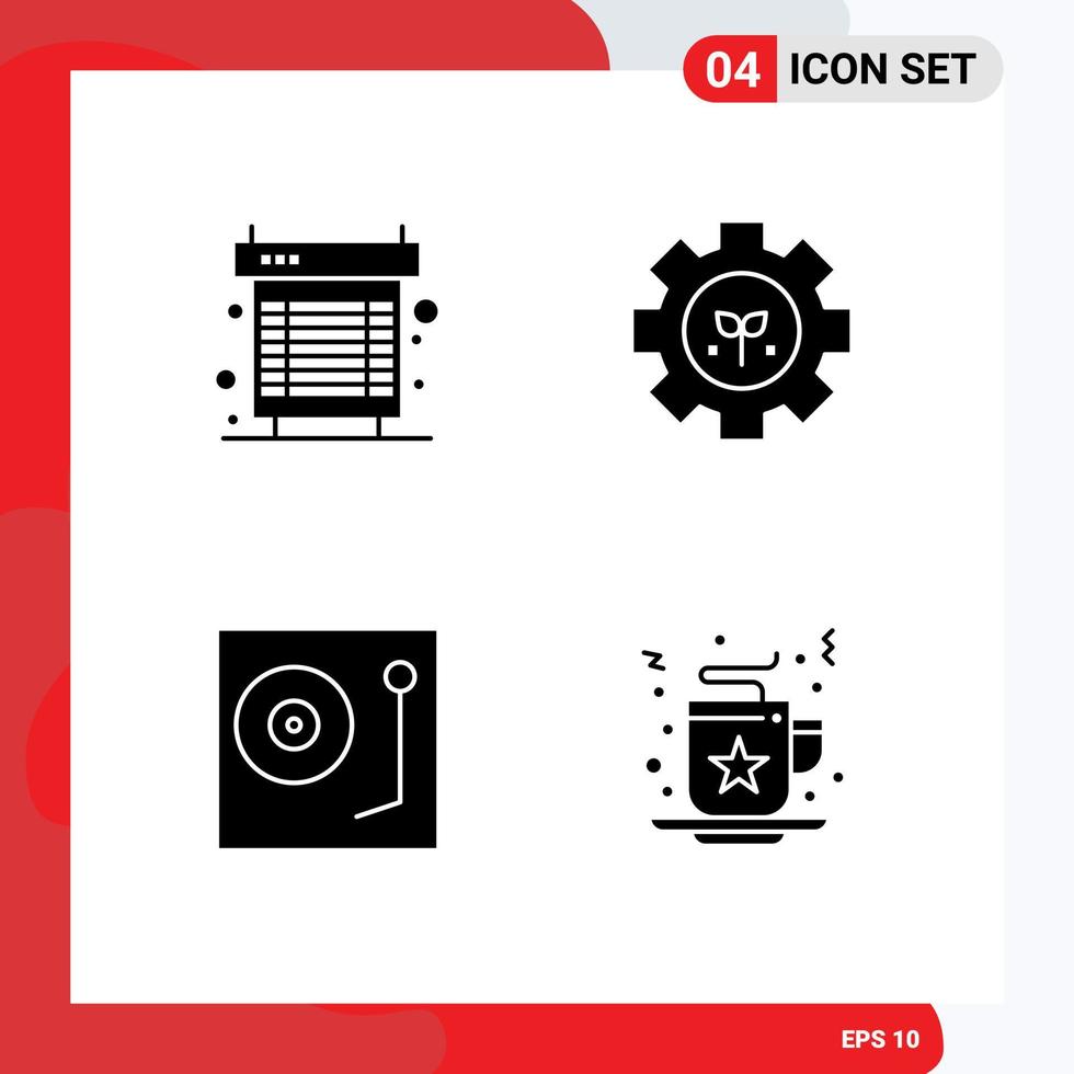 pack de glyphes solides créatifs d'appareils informatiques éléments de conception vectoriels modifiables de musique de plante de chaleur vecteur