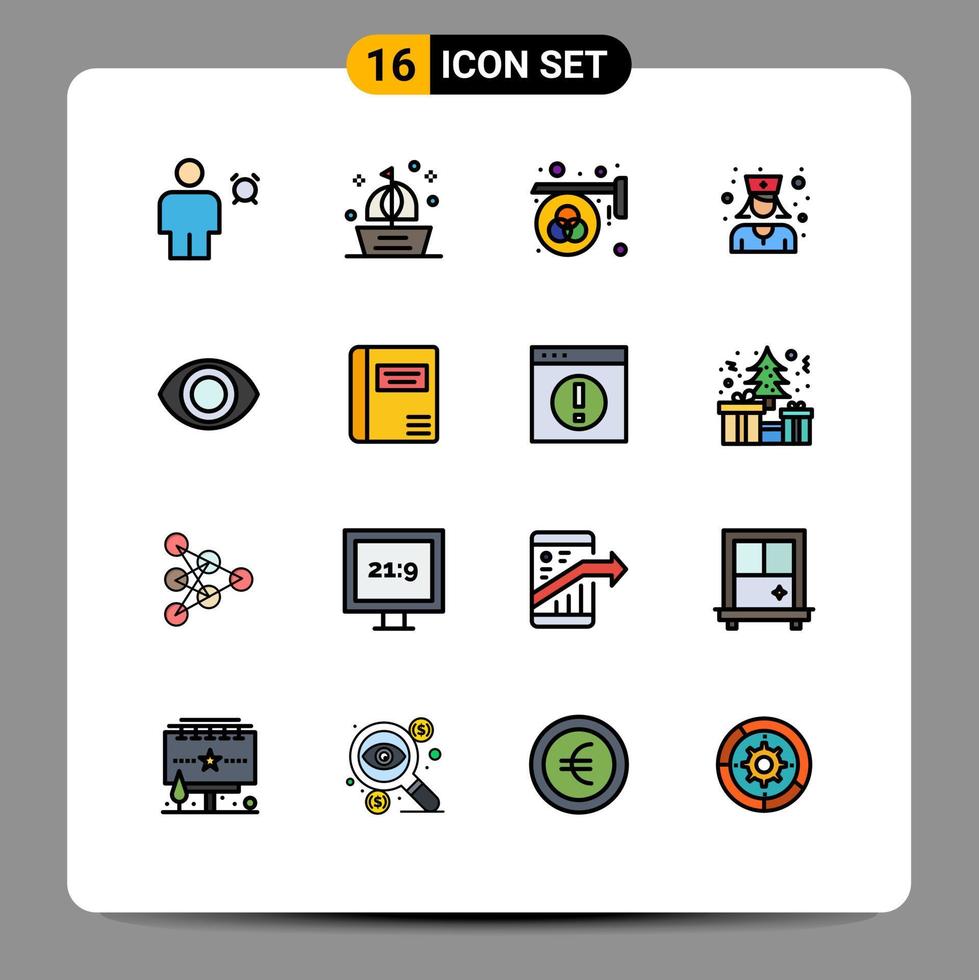 pack d'icônes vectorielles stock de 16 signes et symboles de ligne pour la conception d'impression de navire médecin médecin éléments de conception vectoriels créatifs modifiables vecteur