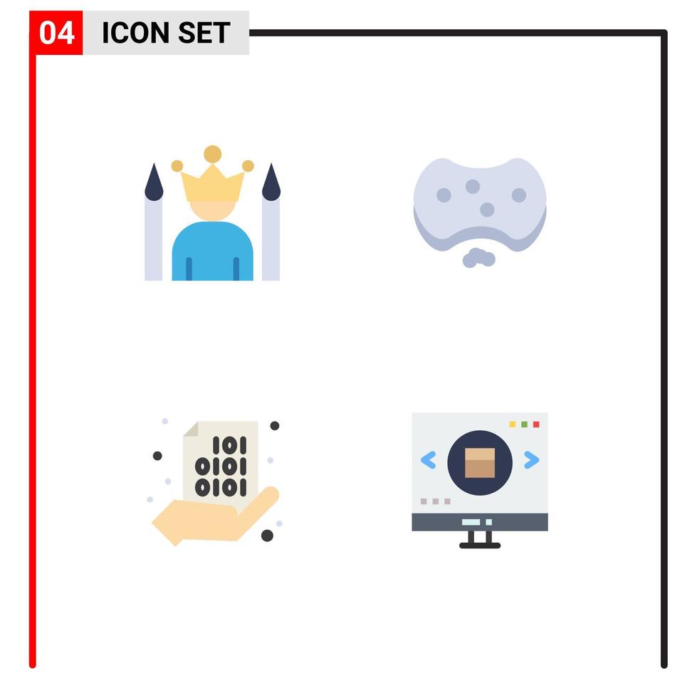 ensemble moderne de 4 icônes plates pictogramme d'éléments de conception vectoriels modifiables binaires de santé de super-héros de savon de célébrité vecteur