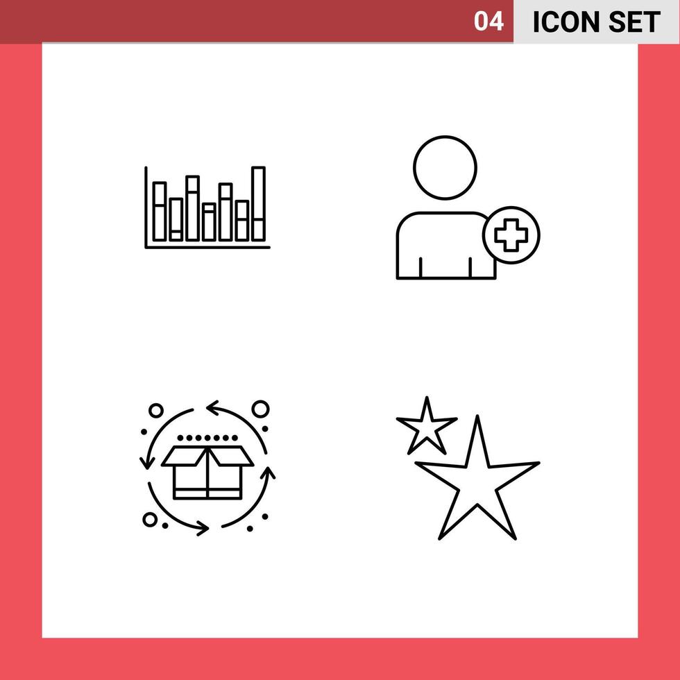 symboles d'icônes universels groupe de 4 couleurs plates modernes de produit graphique vers le bas homme éléments de conception vectoriels modifiables abstraits vecteur