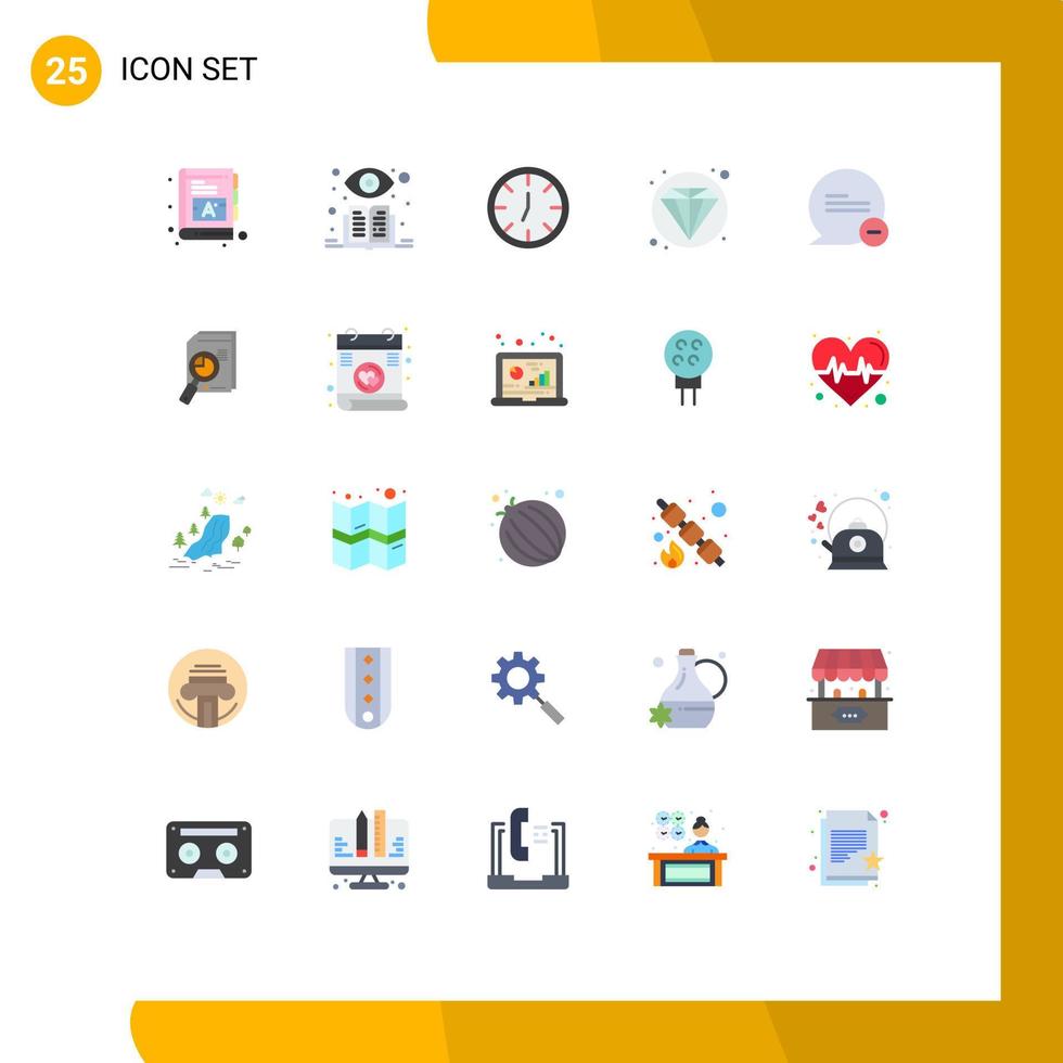 25 concept de couleur plate pour les sites Web mobiles et les applications recherchent moins d'éléments de conception vectoriels modifiables en diamant à l'intérieur vecteur