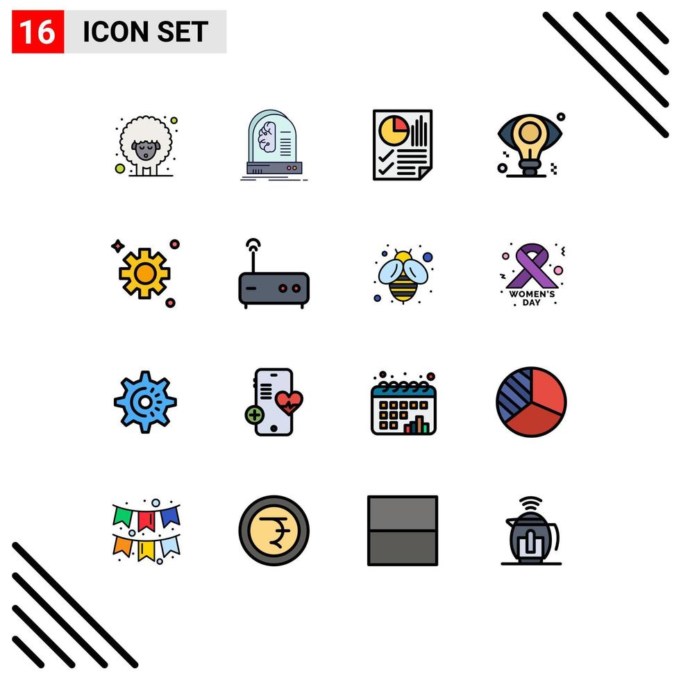 16 icônes créatives signes et symboles modernes de la page d'affaires de la machine à œil idée éléments de conception vectoriels créatifs modifiables vecteur