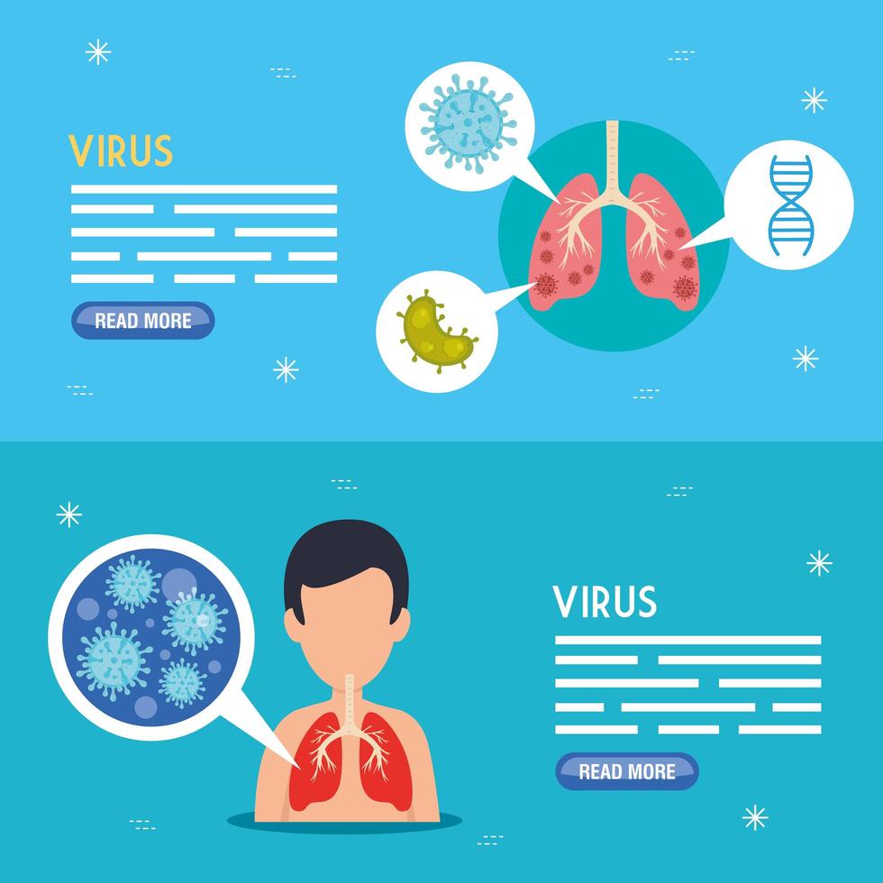 ensemble de bannière médicale coronavirus vecteur