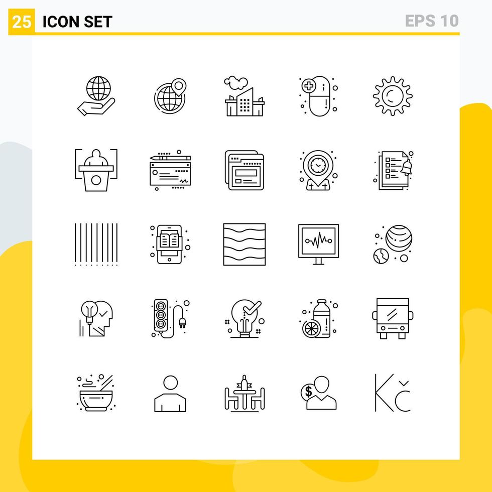 concept de 25 lignes pour sites Web mobiles et applications médicaments médicaments point capsule paysage éléments de conception vectoriels modifiables vecteur