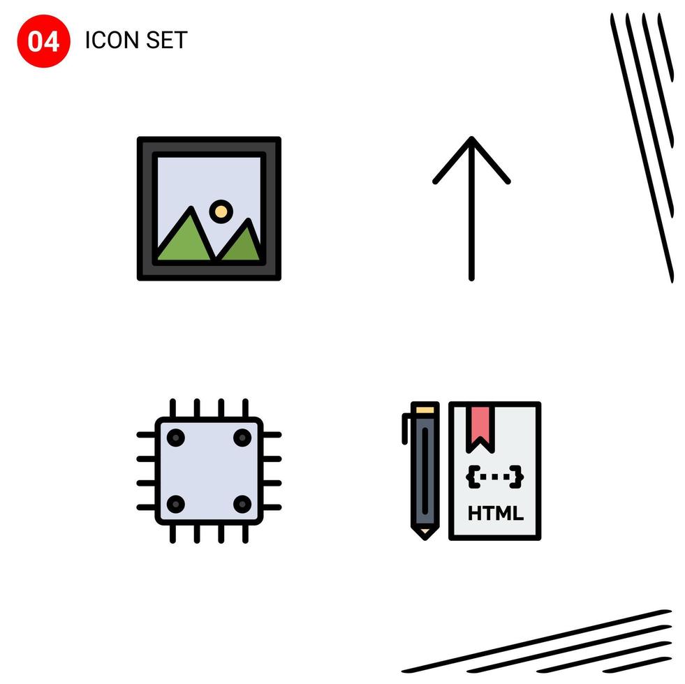 pack de 4 symboles universels de dispositifs de décoration intérieur jusqu'à des éléments de conception vectoriels modifiables vecteur