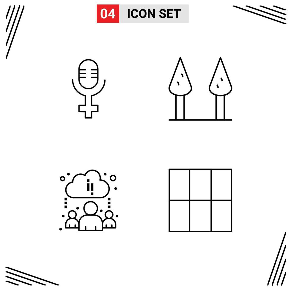 4 icônes créatives signes et symboles modernes de la couche de microphone 1 sparrowgrass éléments de conception vectoriels modifiables en ligne vecteur