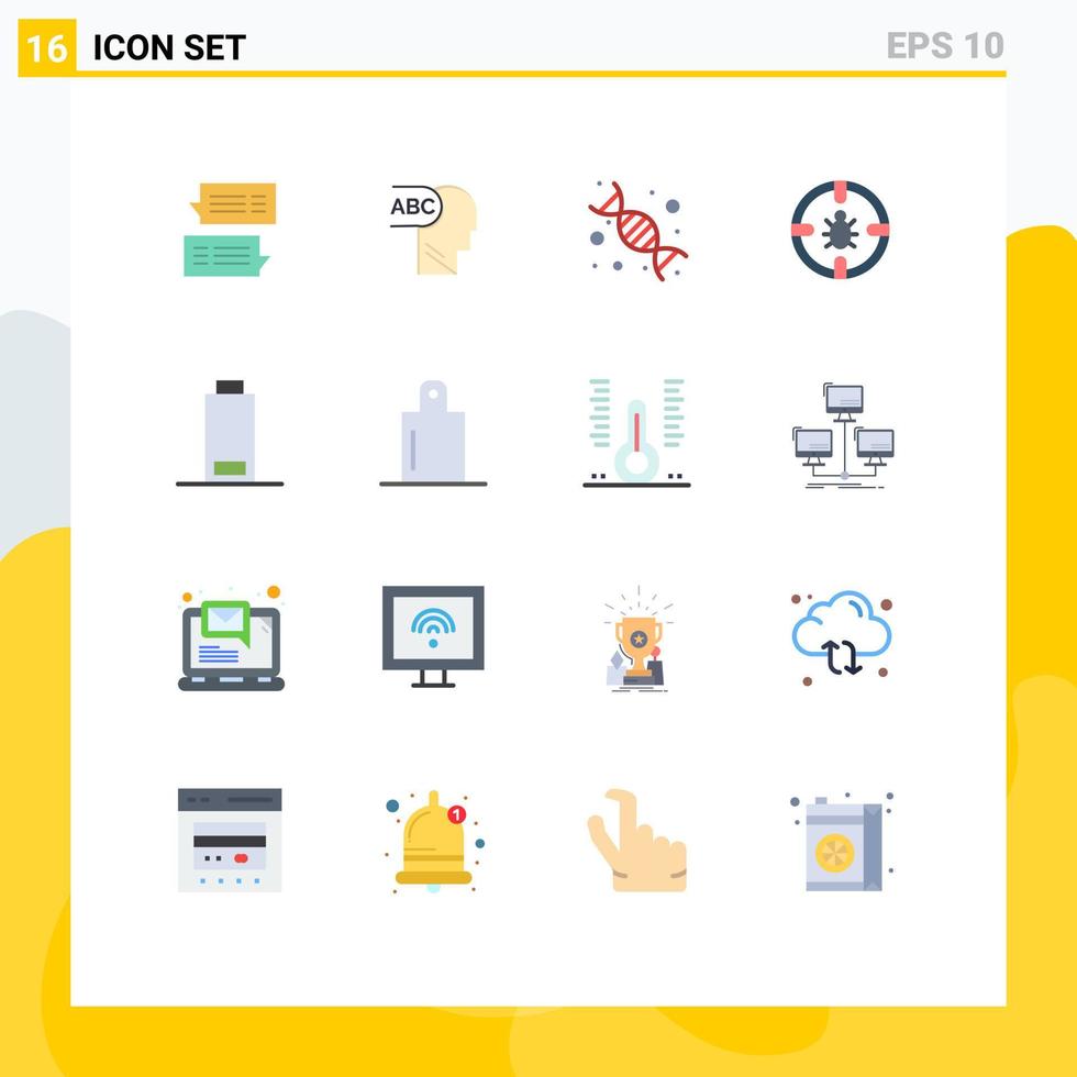 16 couleurs plates universelles définies pour les applications Web et mobiles sécurité multimédia protection de l'adn pack modifiable sur Internet d'éléments de conception vectoriels créatifs vecteur
