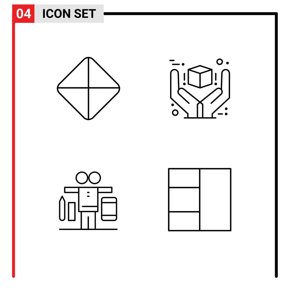 concept de 4 lignes pour les sites Web mobiles et les applications vie de la pilule excellent travail premium éléments de conception vectoriels modifiables vecteur