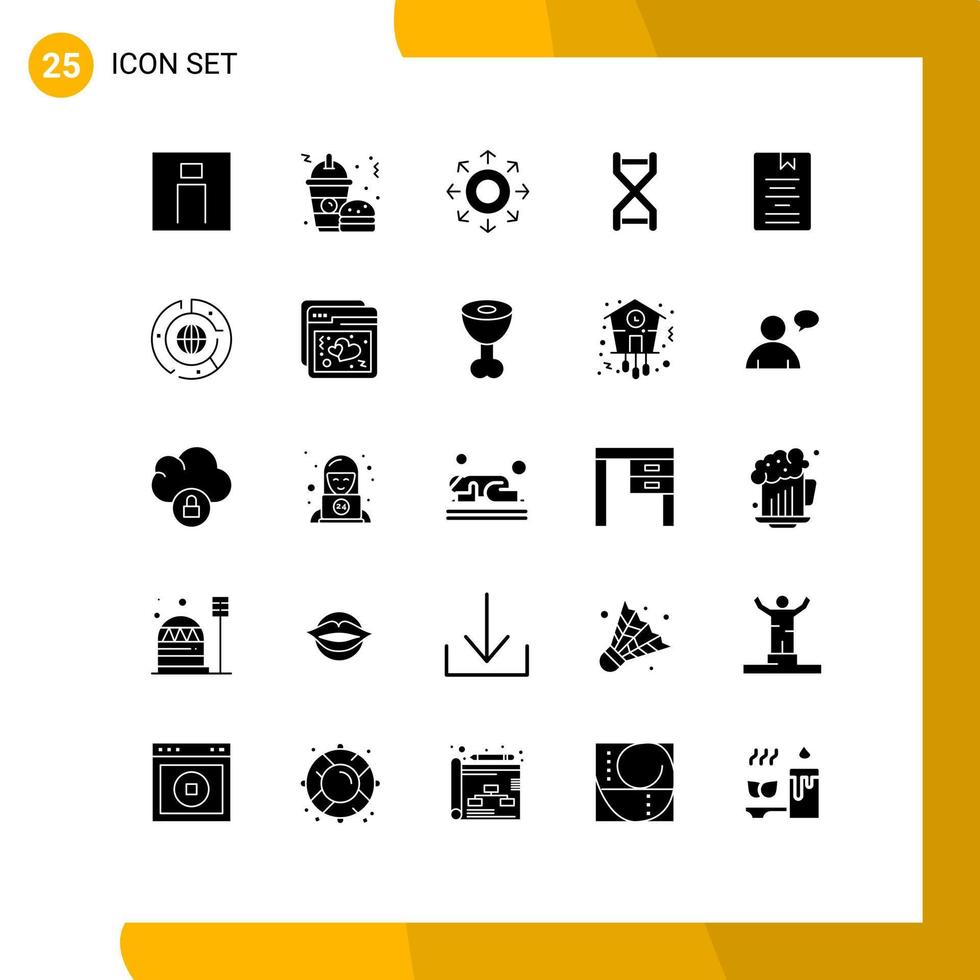 25 concept de glyphe solide pour sites Web mobiles et applications génétique adn helix frappe adn flèche éléments de conception vectoriels modifiables vecteur