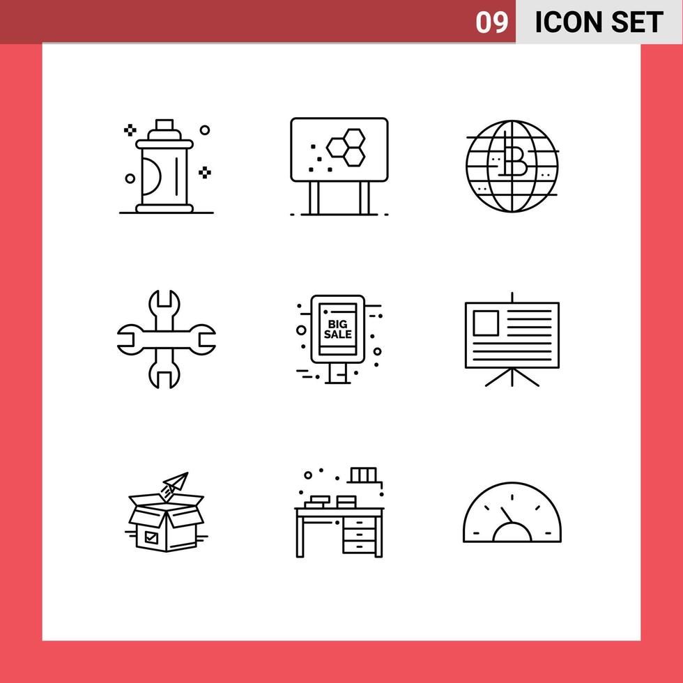 pack de 9 contours créatifs d'options de clé formule éléments de conception vectoriels modifiables blockchain décentralisés vecteur