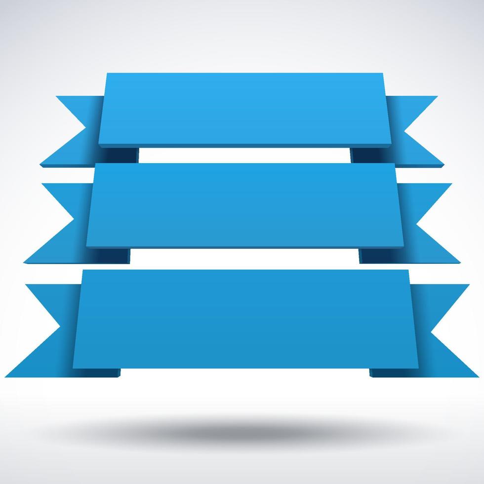rubans bleus de style infographique vecteur 3d pour votre présentation