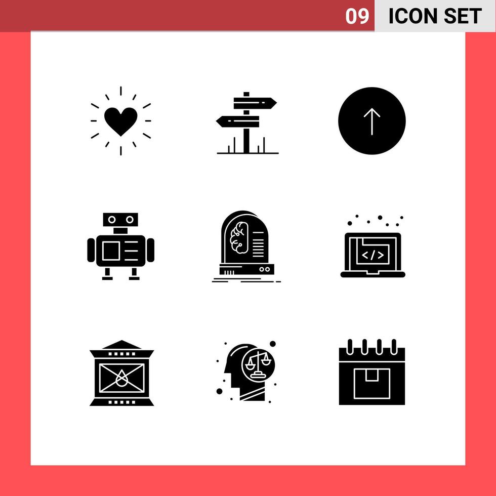 9 icônes créatives signes et symboles modernes du futur navigateur ai robot jouet éléments de conception vectoriels modifiables vecteur