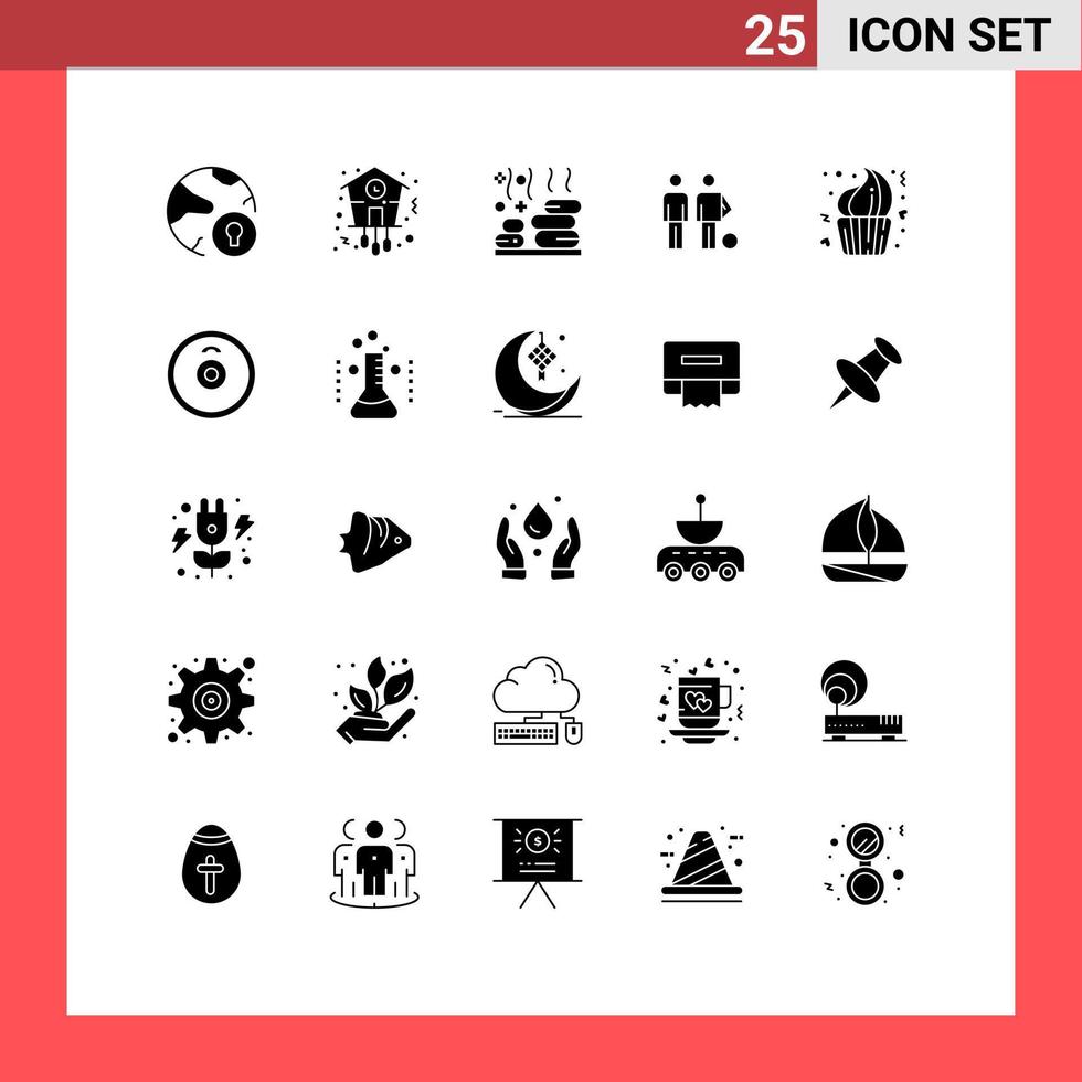 ensemble de 25 symboles d'icônes d'interface utilisateur modernes signes pour amis boule montre amateur pierre éléments de conception vectoriels modifiables vecteur