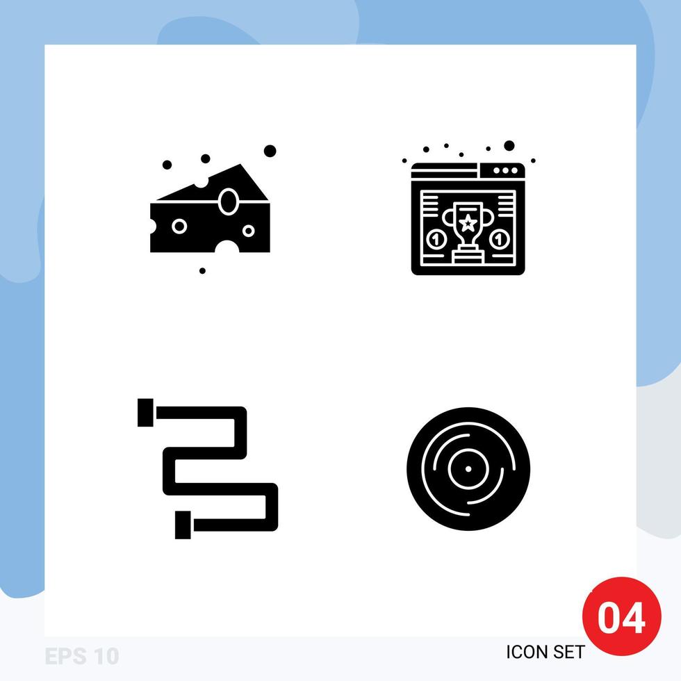 interface utilisateur pack de glyphes solides de signes et symboles modernes du trophée de supermarché de chauffage au fromage battre des éléments de conception vectoriels modifiables vecteur