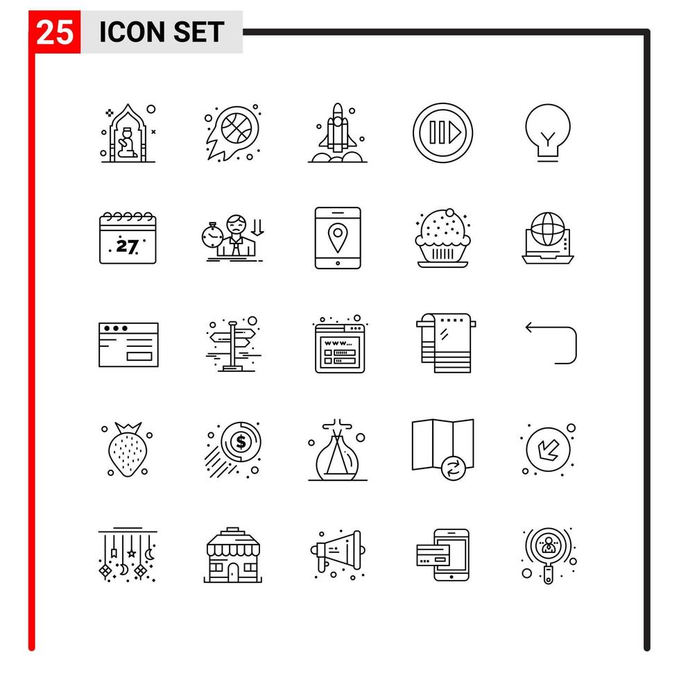 25 icônes générales pour la conception de sites Web d'impression et d'applications mobiles 25 symboles de contour signes isolés sur fond blanc pack de 25 icônes vecteur