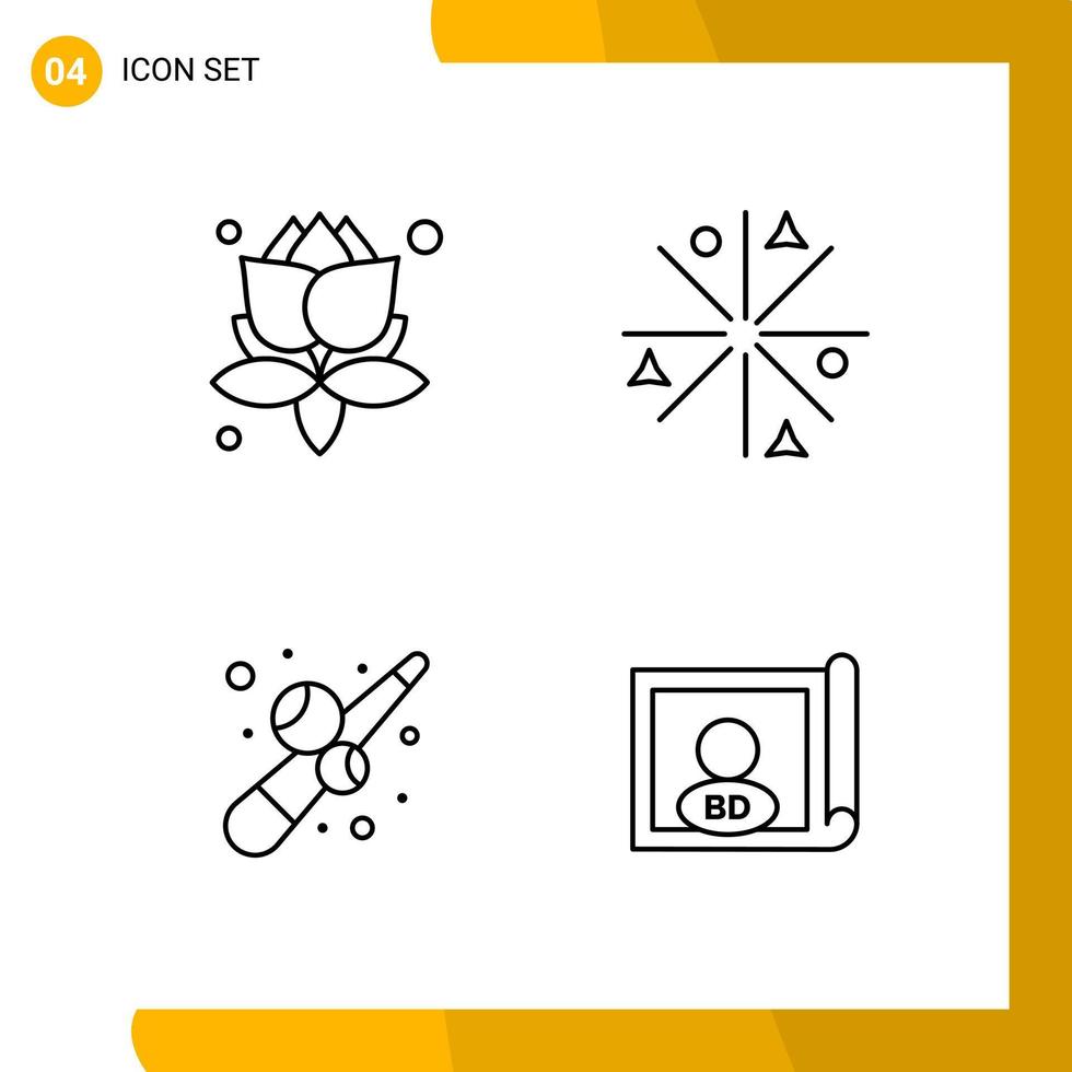 4 symboles de contour de pack d'icônes de style de ligne de jeu d'icônes isolés sur fond blanc pour la conception de sites Web réactifs vecteur