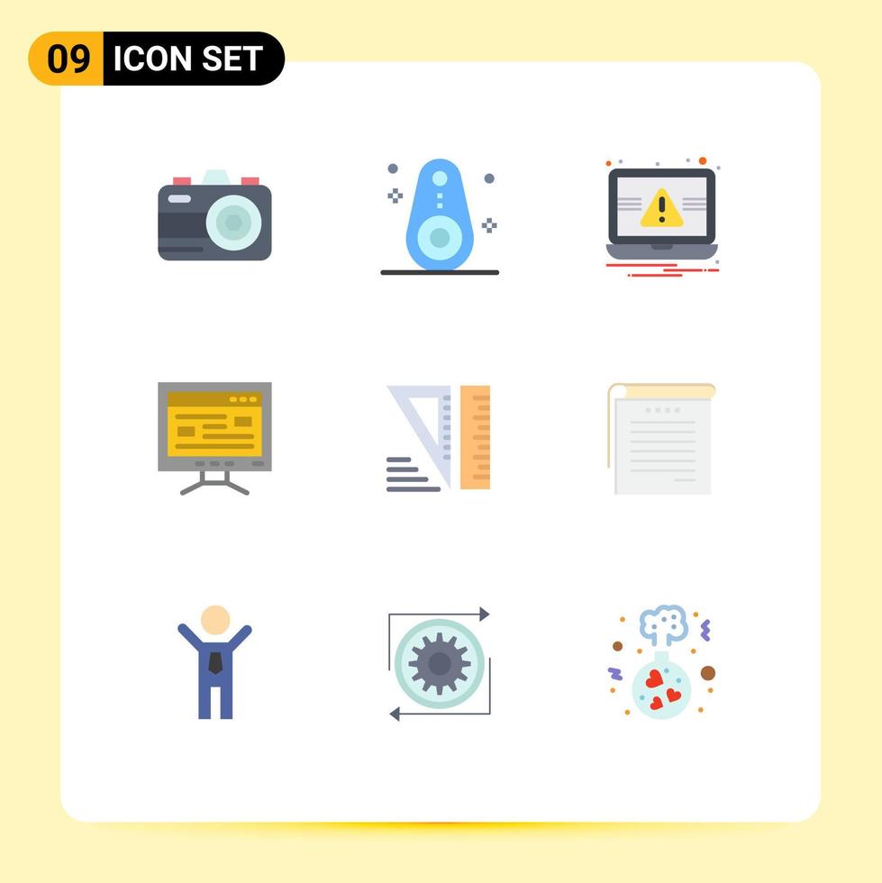 9 icônes créatives signes et symboles modernes d'outils éducation ordinateur portable éducation en ligne éléments de conception vectoriels modifiables vecteur