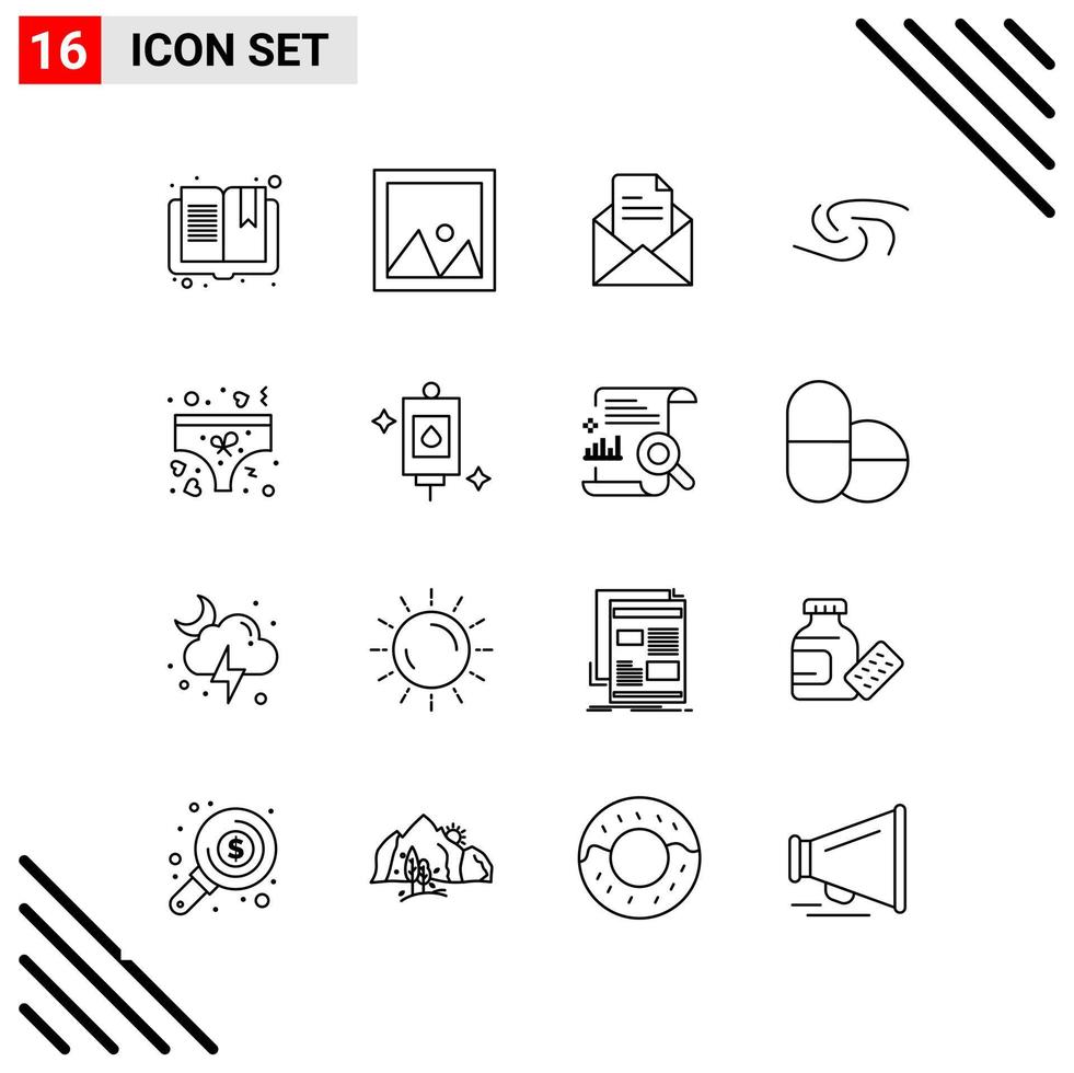 ensemble parfait de pixels de 16 icônes de ligne ensemble d'icônes de contour pour la conception de sites Web et l'interface d'applications mobiles vecteur