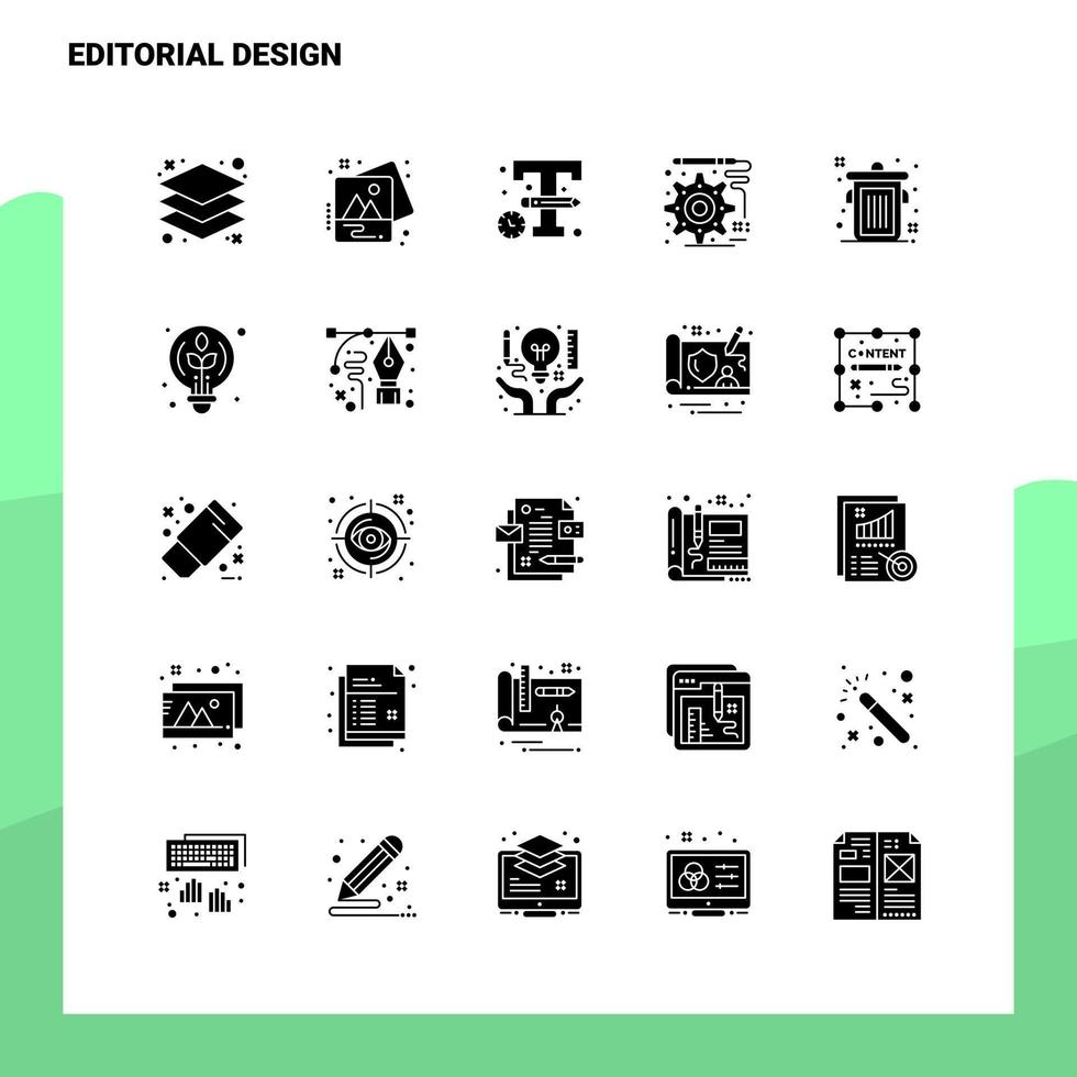 25 ensemble d'icônes de conception éditoriale modèle d'illustration vectorielle d'icône de glyphe solide pour des idées web et mobiles pour une entreprise commerciale vecteur