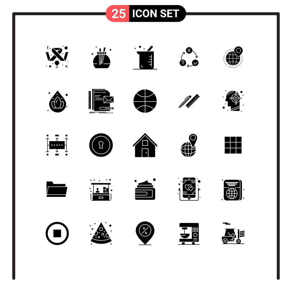 ensemble de 25 symboles d'icônes d'interface utilisateur modernes signes pour la réalisation d'entreprise flux d'organisation de biochimie éléments de conception vectoriels modifiables vecteur