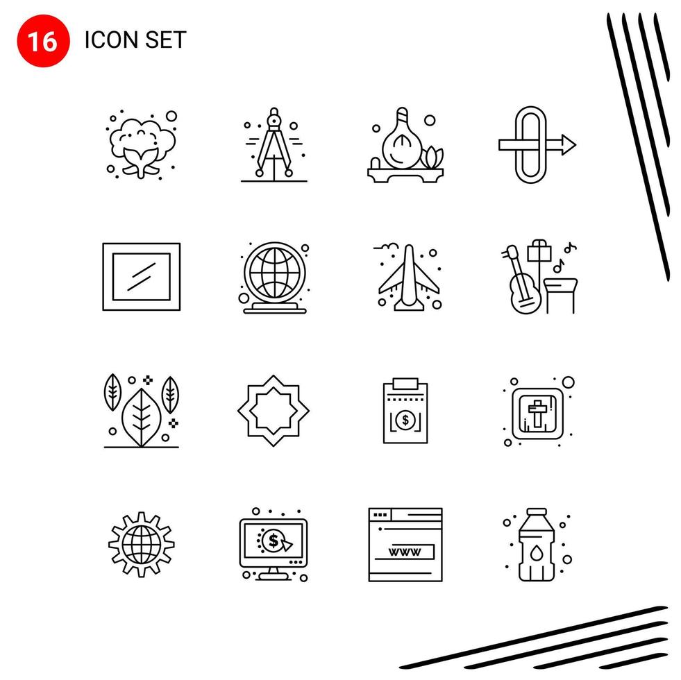 collection de 16 icônes vectorielles dans le style de ligne pixle symboles de contour parfaits pour les signes d'icône de ligne web et mobile sur fond blanc 16 icônes vecteur