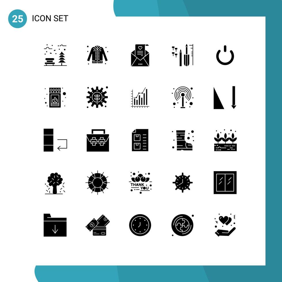 ensemble de 25 symboles d'icônes d'interface utilisateur modernes signes pour l'équipement proposition de réparation d'achats personnalisés éléments de conception vectoriels modifiables vecteur