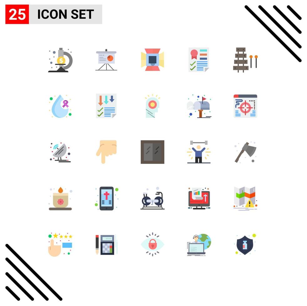 25 icônes créatives signes et symboles modernes de données de page lumineuse de rapport audio éléments de conception vectoriels modifiables vecteur